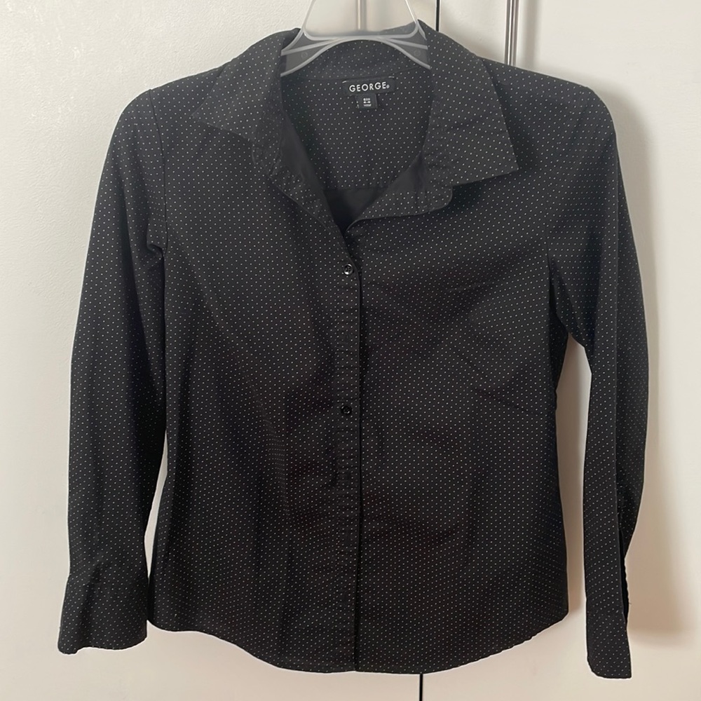 Black dotted button down shirt